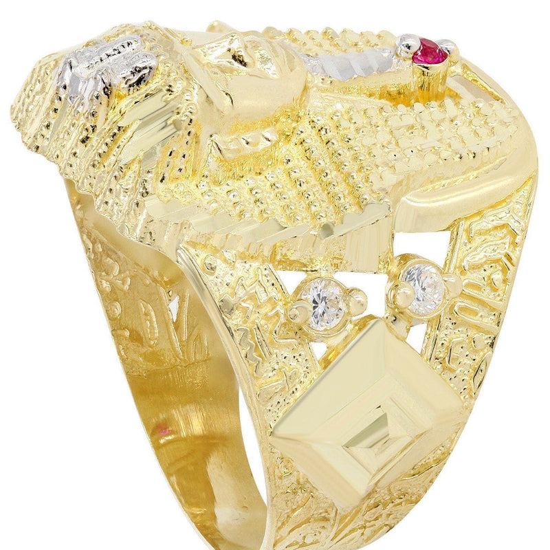 Pharoah 10K Gold Mens Ring | 5.9 Grams