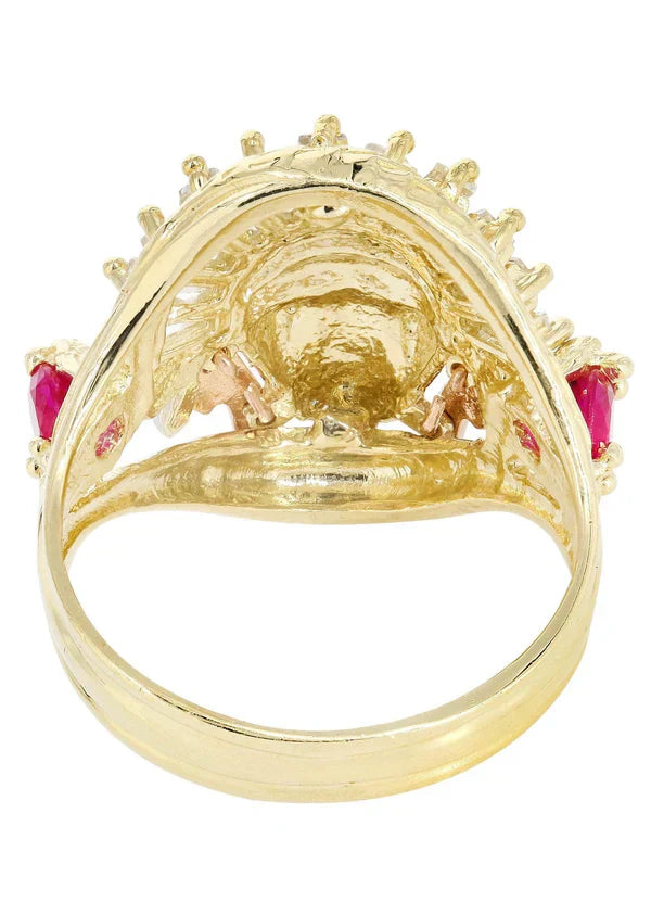 Indian - Native American Ring | 10K Solid Yellow Gold