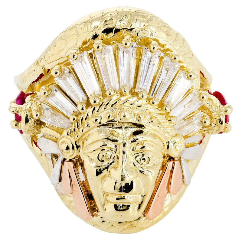 Indian  10K Gold Mens Ring | 10.9 Grams