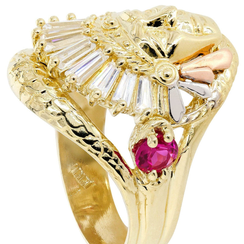 Indian  10K Gold Mens Ring | 10.9 Grams