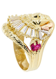 Indian  10K Gold Mens Ring | 10.9 Grams