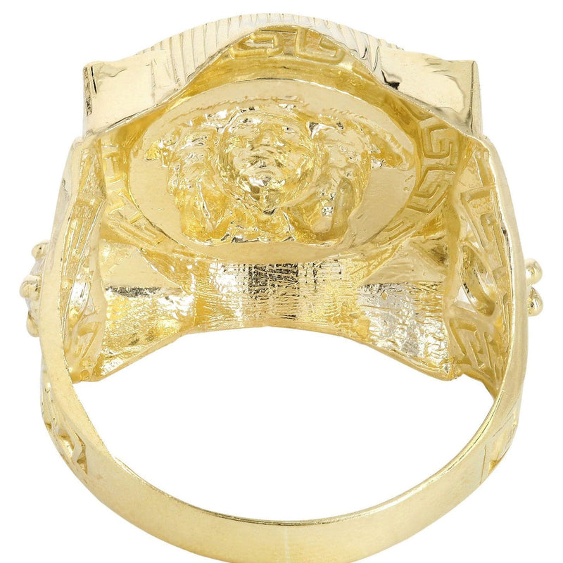 10K Gold Medusa Style Mens Ring | 10 Grams