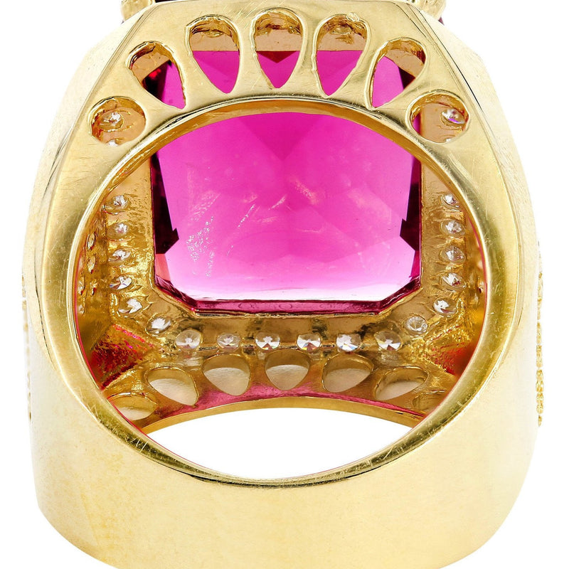 Ruby 10K Gold Mens Ring | 21.8 Grams
