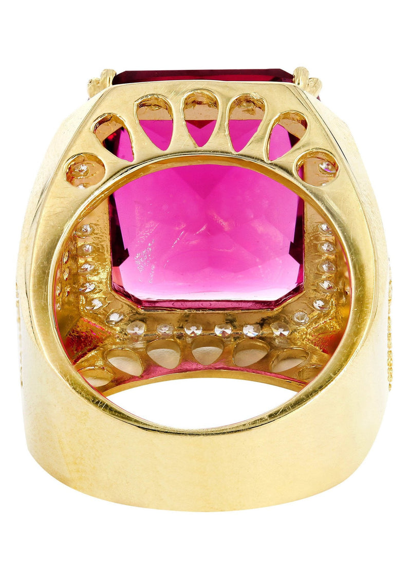 Ruby 10K Gold Mens Ring | 21.8 Grams