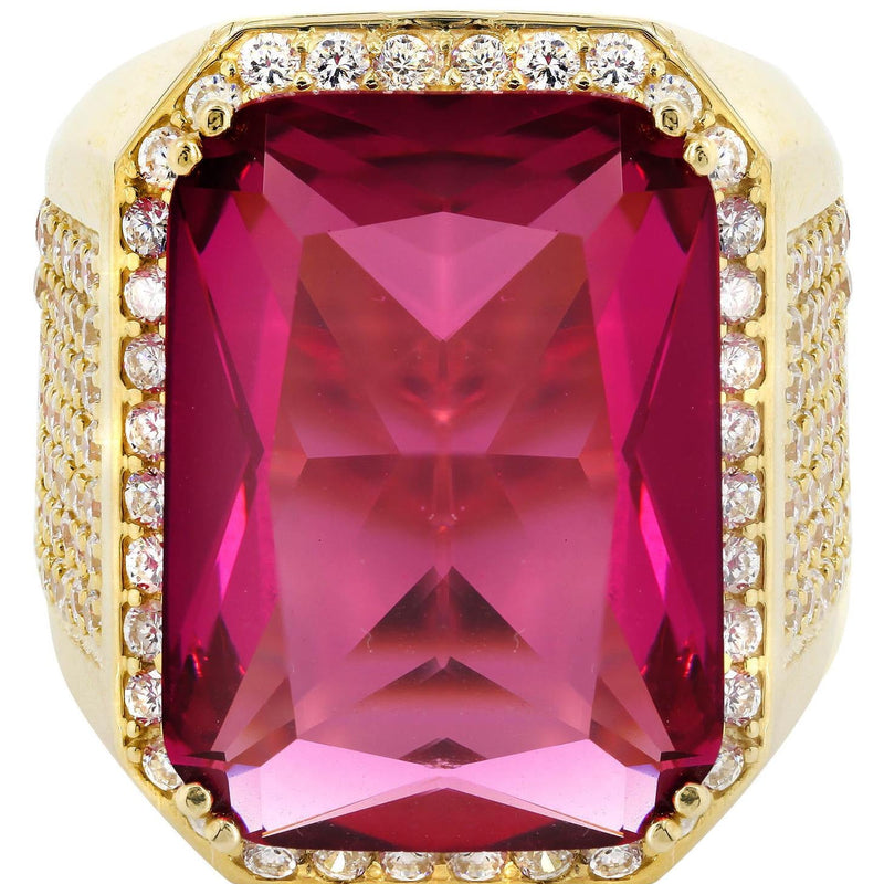 Ruby 10K Gold Mens Ring | 21.8 Grams