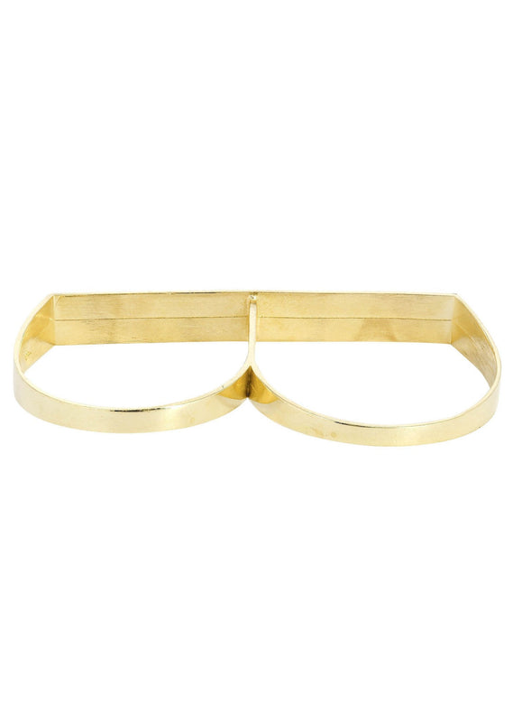 Two Finger 10K Gold Mens Ring | 4.7 Grams