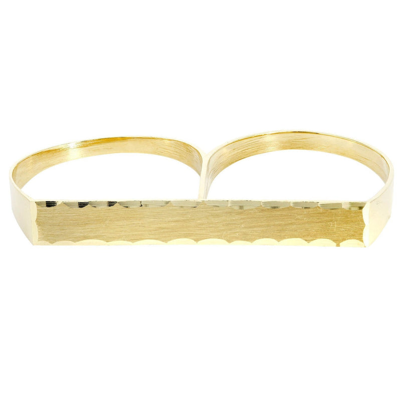 Two Finger 10K Gold Mens Ring | 4.7 Grams