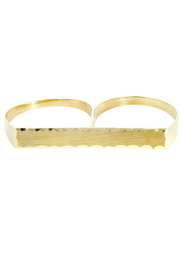 Two Finger 10K Gold Mens Ring | 4.7 Grams