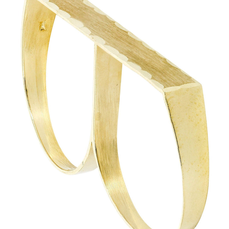 Two Finger 10K Gold Mens Ring | 4.7 Grams