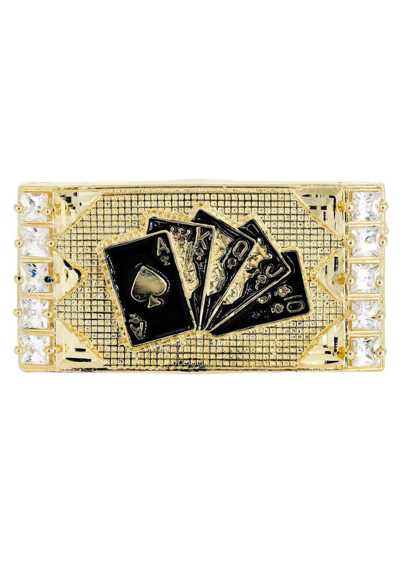 Cards 10K Gold Mens Ring | 13.8 Grams