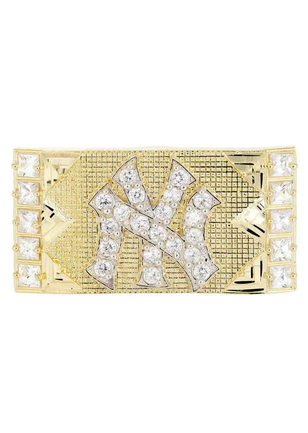 Mens Yankees Ring | 10K Solid Yellow Gold
