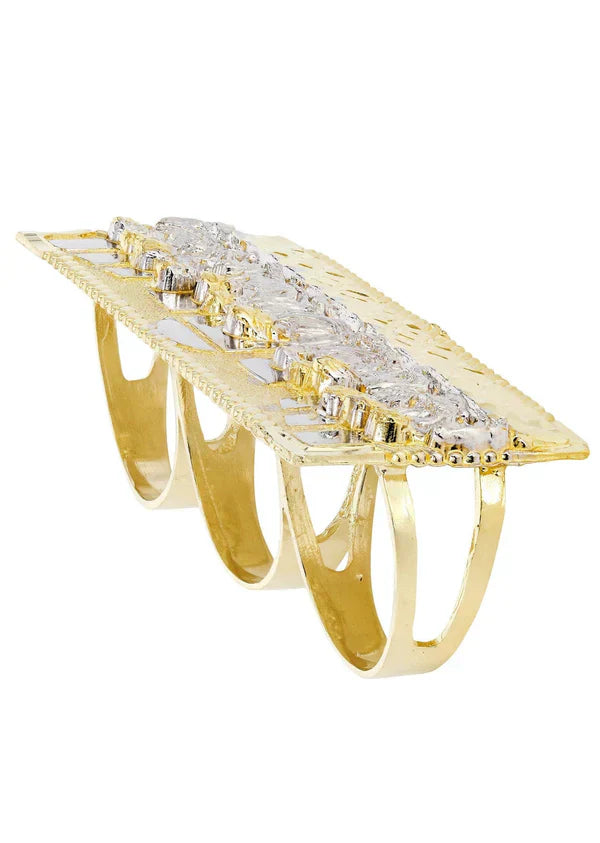 Last Supper Rectangle Ring | 10K Solid Yellow Gold