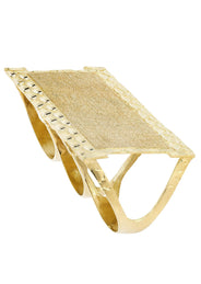 Three Finger 10K Gold Mens Ring | 15.3 Grams