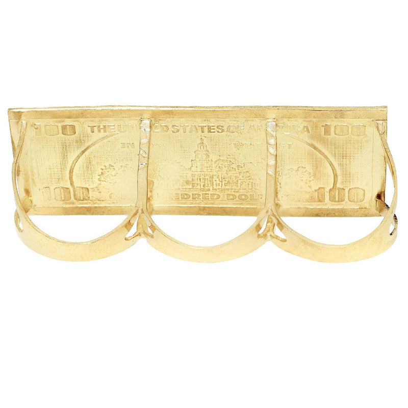 $100 Dollar Bill  10K Gold Mens Ring | 18.6 Grams