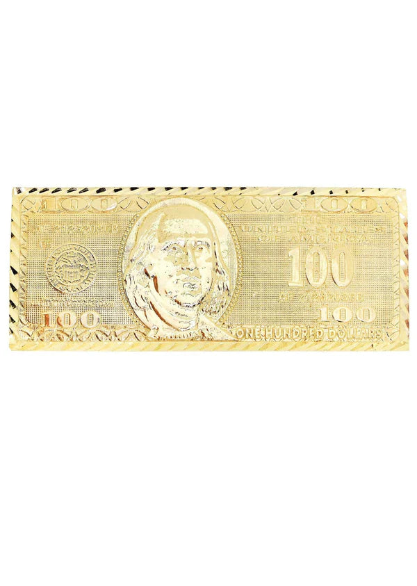 $100 Dollar Bill Triple Finger Ring | 10K Solid Yellow Gold