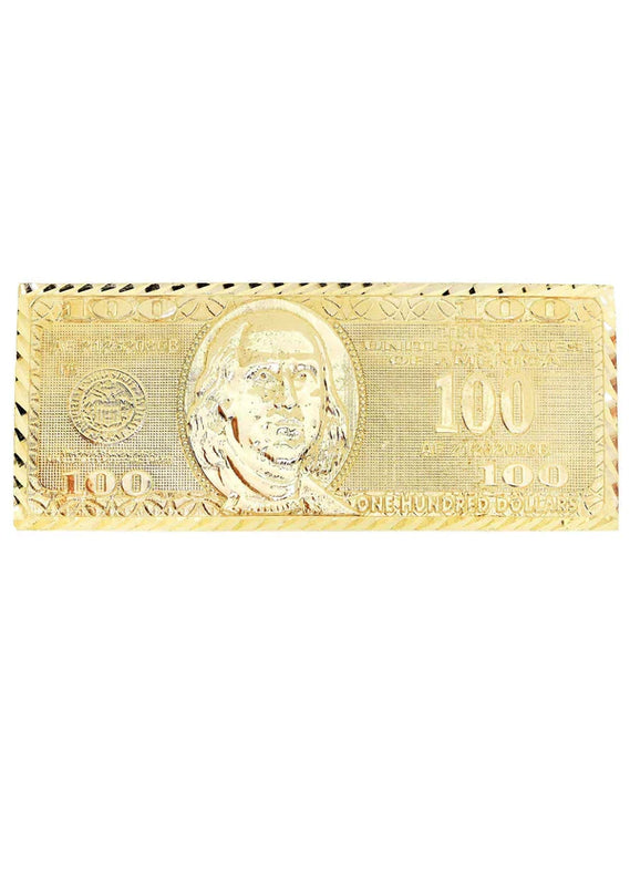 $100 Dollar Bill Triple Finger Ring | 10K Solid Yellow Gold