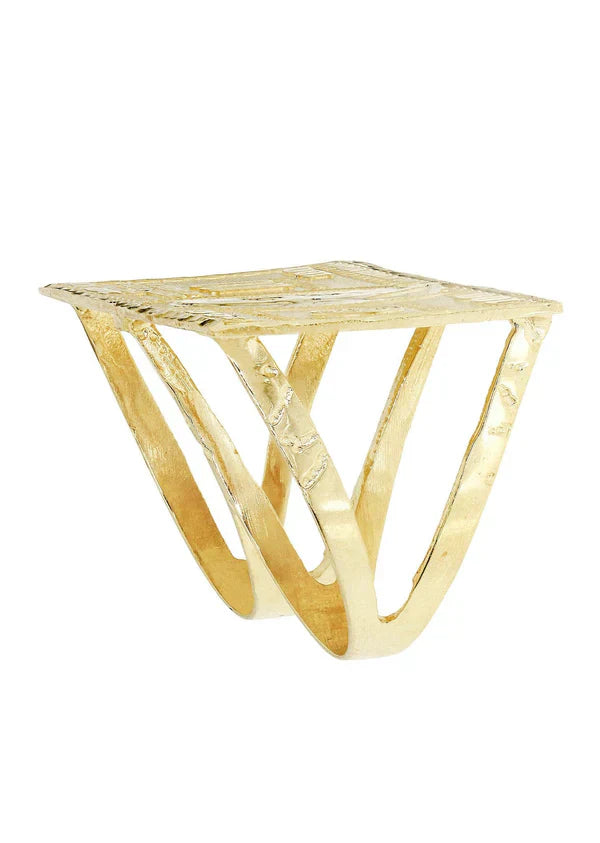 Mens $100 Dollor Bill Ring | 10K Solid Yellow Gold