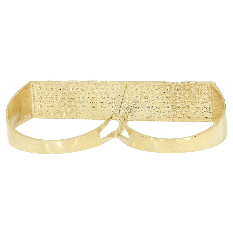 Two Finger 10K Gold Mens Ring | 7.4 Grams