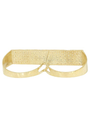 Two Finger 10K Gold Mens Ring | 7.4 Grams