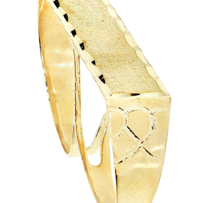 Two Finger 10K Gold Mens Ring | 7.4 Grams