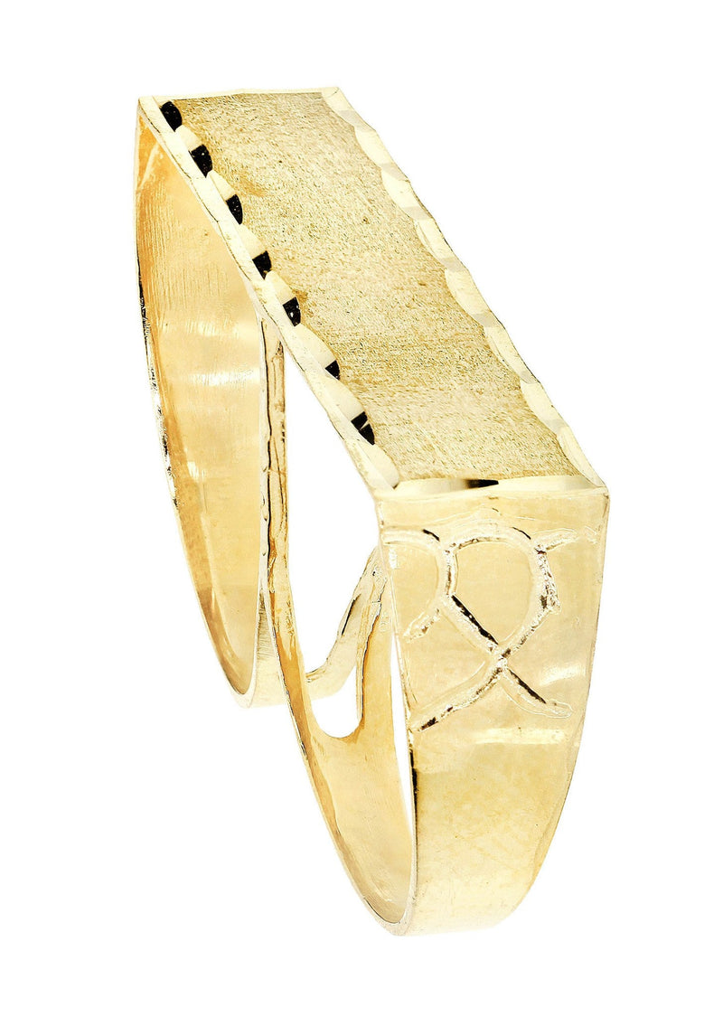 Two Finger 10K Gold Mens Ring | 7.4 Grams