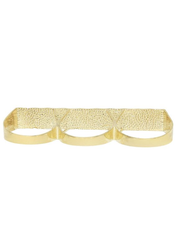 Three Finger 10K Gold Mens Ring | 9.2 Grams