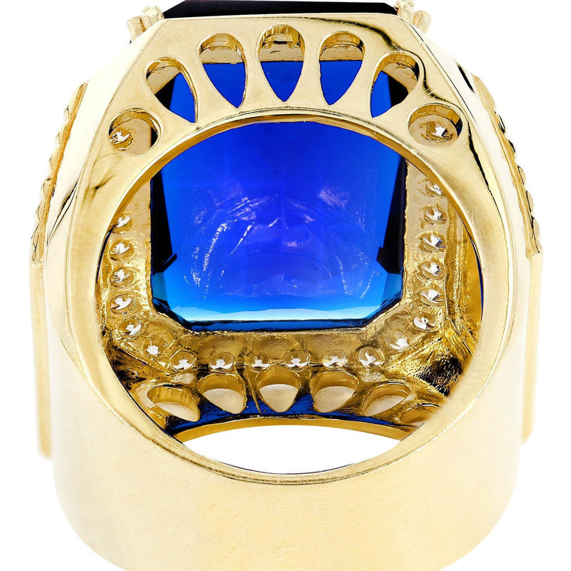 Sapphire 10K Gold Mens Ring | 23.1 Grams