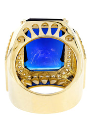 Sapphire 10K Gold Mens Ring | 23.1 Grams
