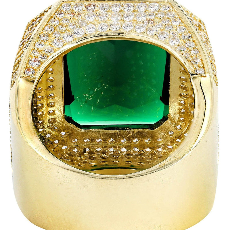 Emerald 10K Gold Mens Ring | 26.5 Grams