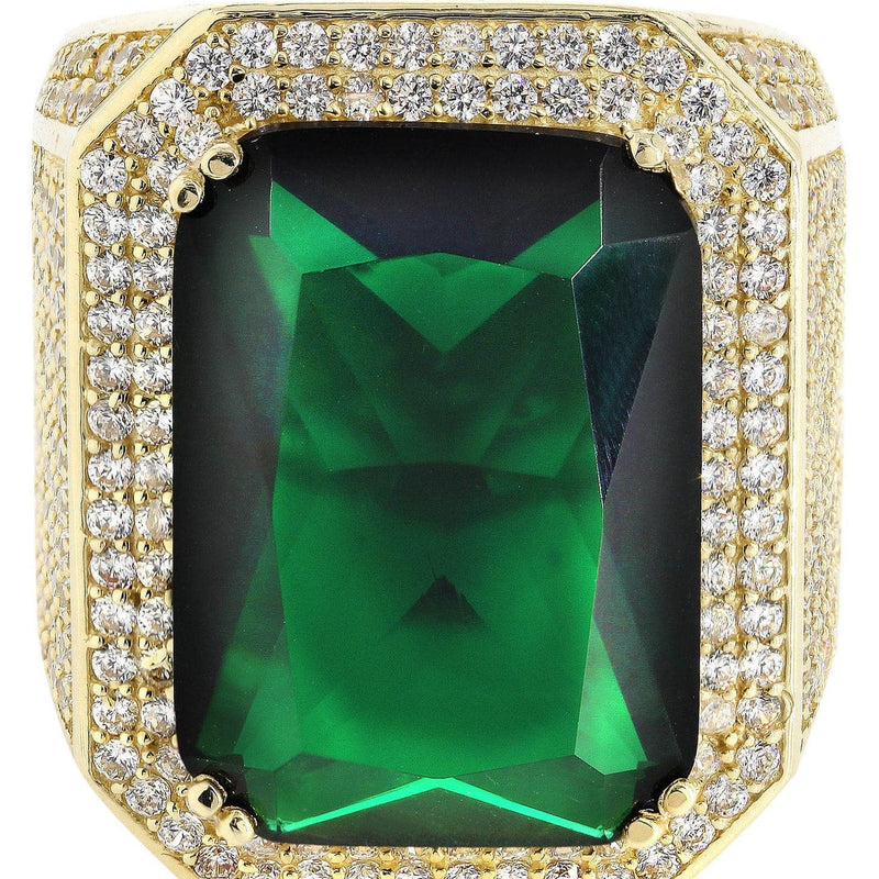 Emerald 10K Gold Mens Ring | 26.5 Grams