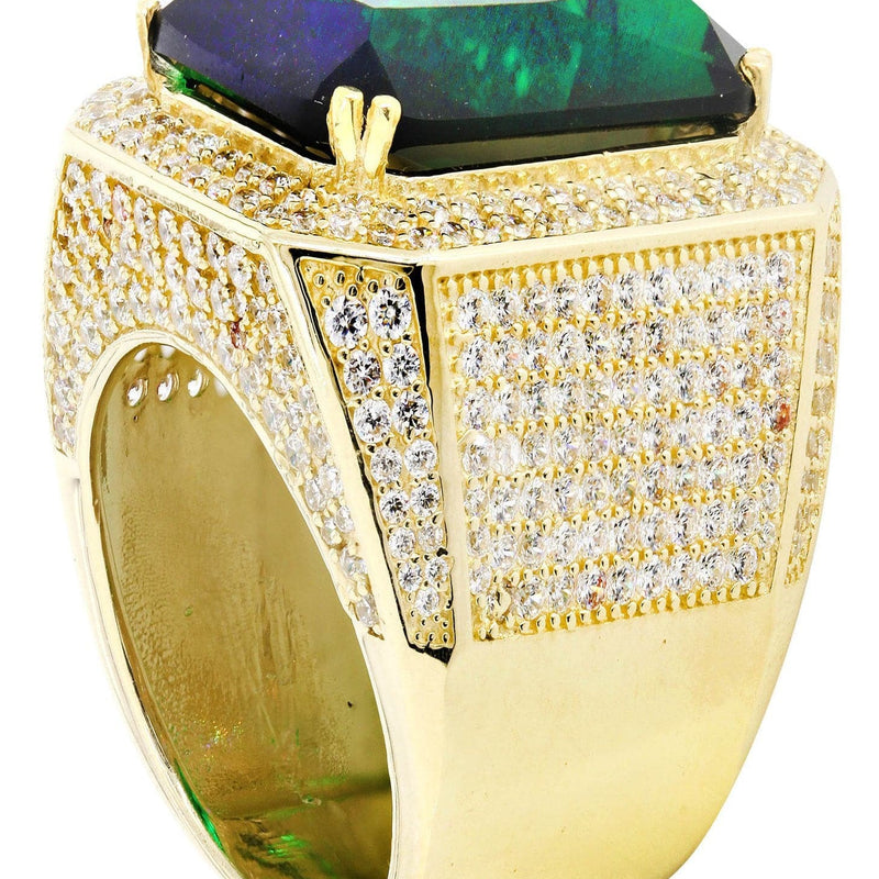Emerald 10K Gold Mens Ring | 26.5 Grams