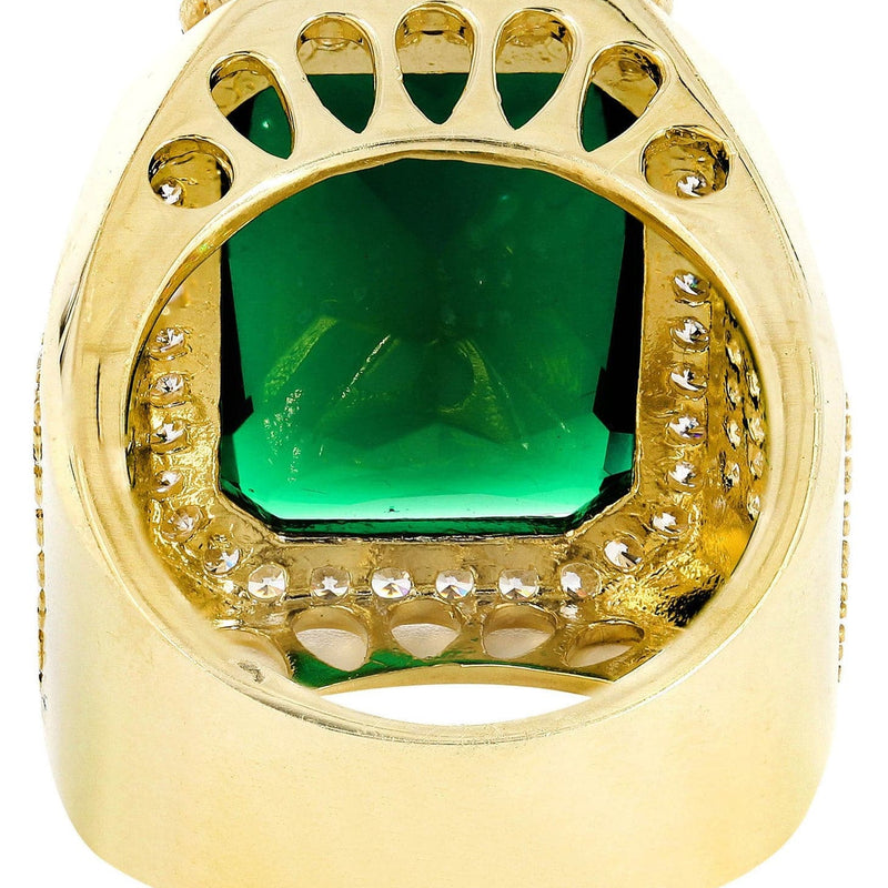 Emerald 10K Gold Mens Ring | 21.1 Grams