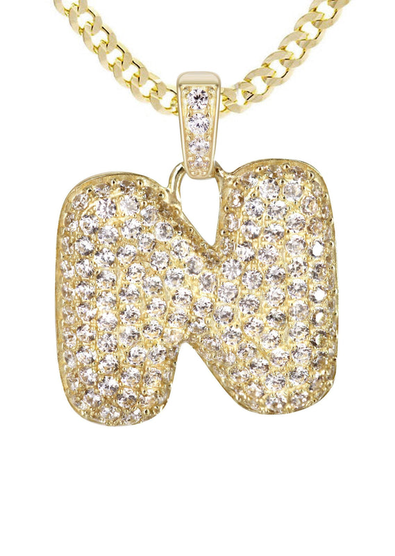 10K Yellow Gold Bubble Letter 