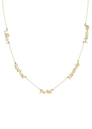 14K Yellow Gold Multiple Name Necklace (1-5 Names) | Style #89