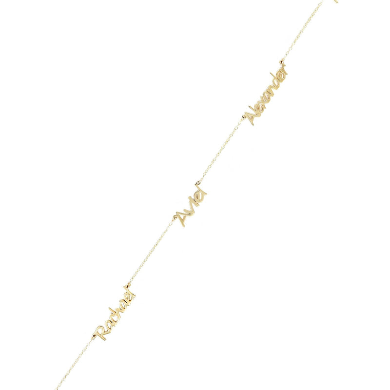 14K Yellow Gold Multiple Name Necklace (1-5 Names) | Style #89