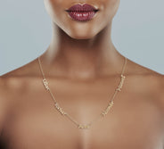 14K Yellow Gold Multiple Name Necklace (1-5 Names) | Style #89