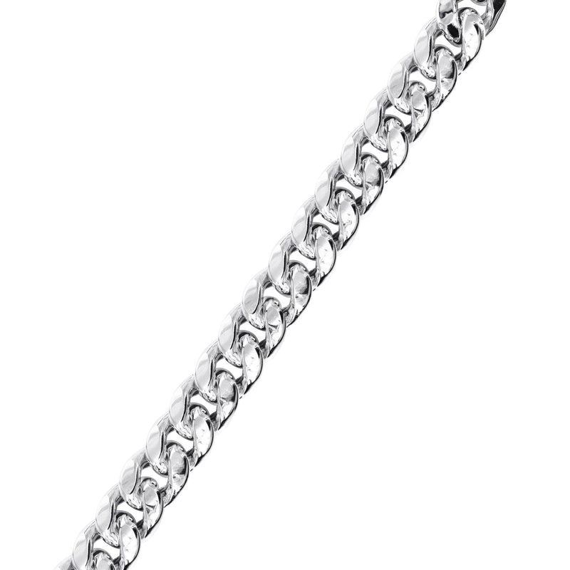 Semi Solid  Womens Miami Cuban Link Bracelet 10K/14K White Gold