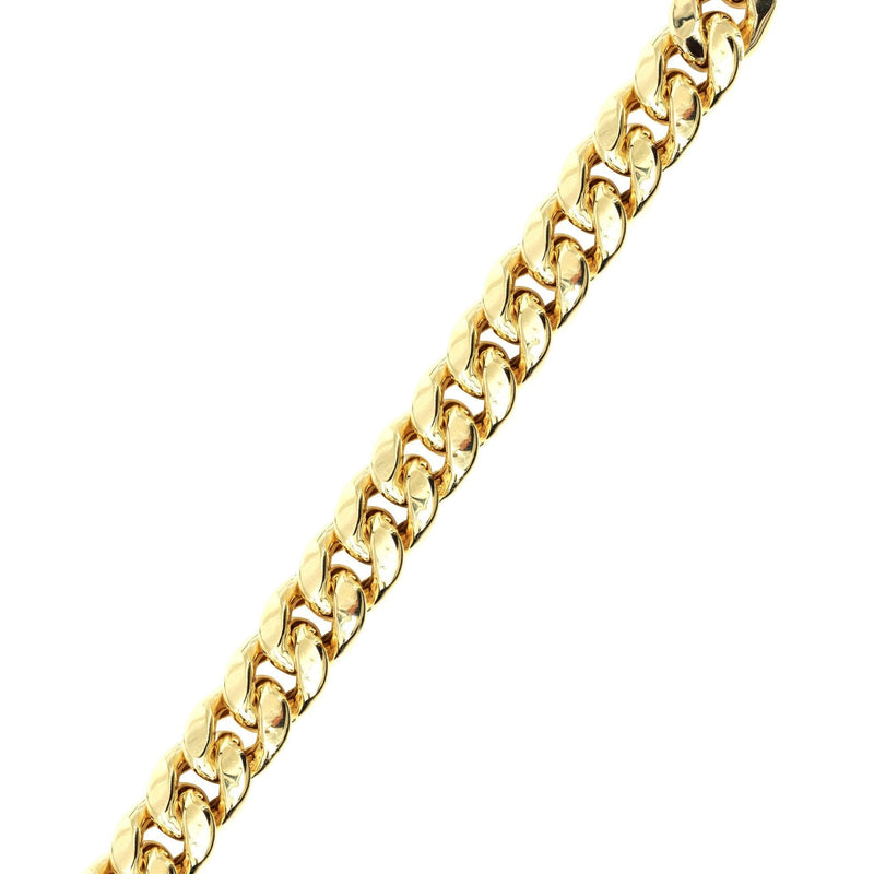 Semi Solid  Mens Miami Cuban Link Bracelet 10K Yellow Gold