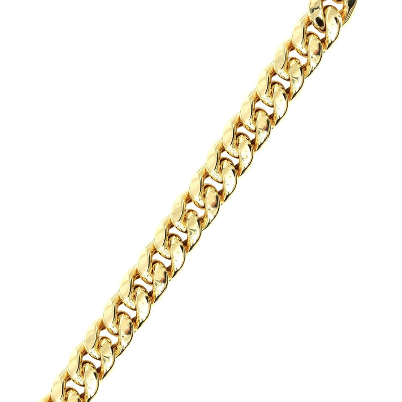Semi Solid  Mens Miami Cuban Link Bracelet 10K/14K Yellow Gold