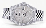 Mens Rolex Datejust Watch 16200 | 36Mm | Full Diamond Dial | Two Row 4.25 Carat Bezel | Jubilee Band