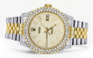 Diamond Gold Rolex Watch For Men 16233 | 36Mm | Full Diamond Dial | Two Row 4.25 Carat Bezel | Jubilee Band