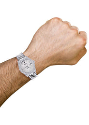 Mens Rolex Datejust Watch 16200 | 36Mm | Full Diamond Dial | Two Row 4.25 Carat Bezel | Jubilee Band