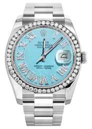 116200 | Rolex Datejust Watch | 36Mm | Tiffany  Blue Roman Dial | Oyster Band