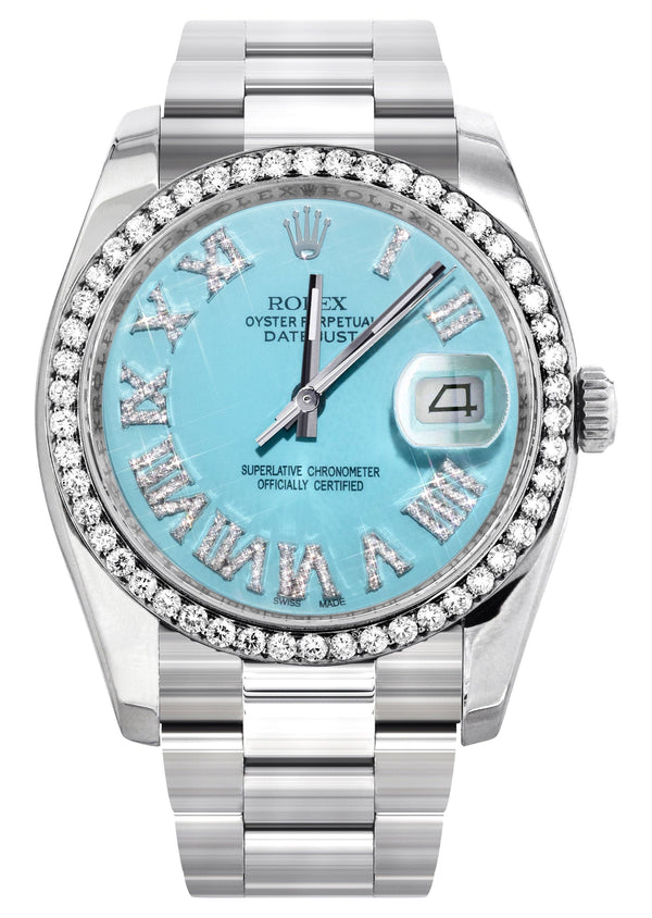 116200 | Rolex Datejust Watch | 36Mm | Tiffany  Blue Roman Dial | Oyster Band
