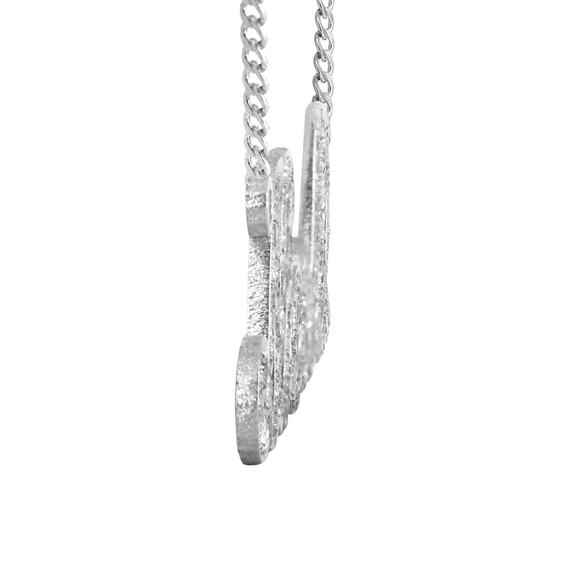 14K Gold  Diamond Cut with Diamonds Name Plate Necklace | Style #4