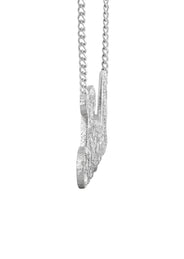 14K Gold  Diamond Cut with Diamonds Name Plate Necklace | Style #4