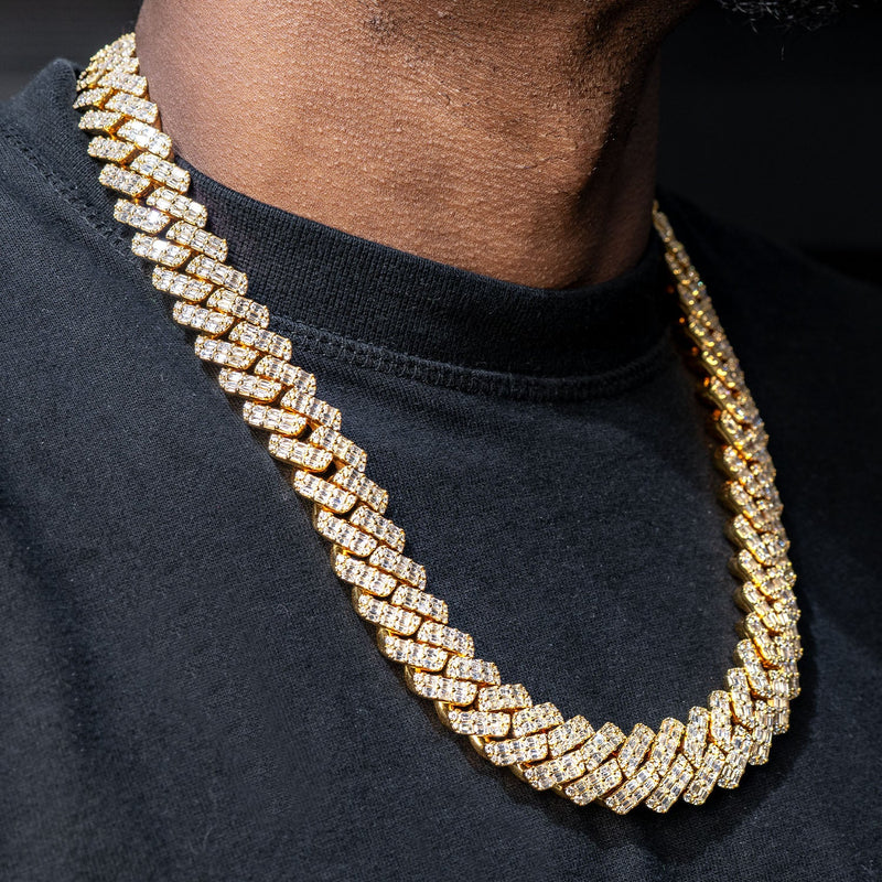 High End Jewelry - Iced Out Baguette Miami Cuban Link Chain