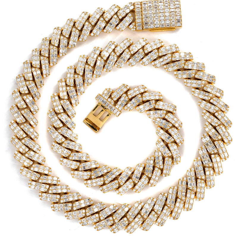 High End Jewelry - Iced Out Baguette Miami Cuban Link Chain