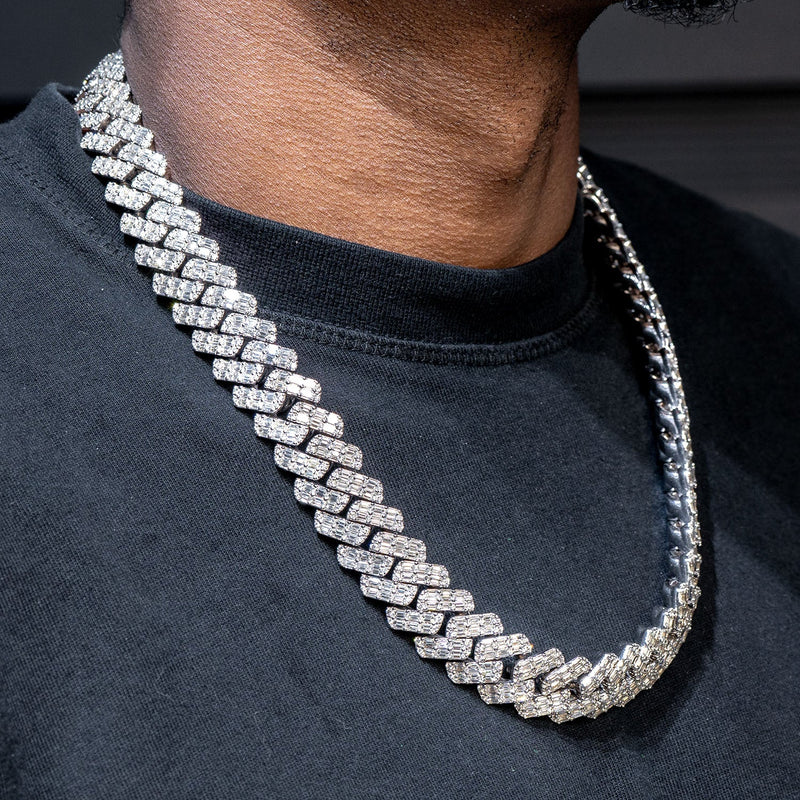 High End Jewelry - Iced Out Baguette Miami Cuban Link Chain