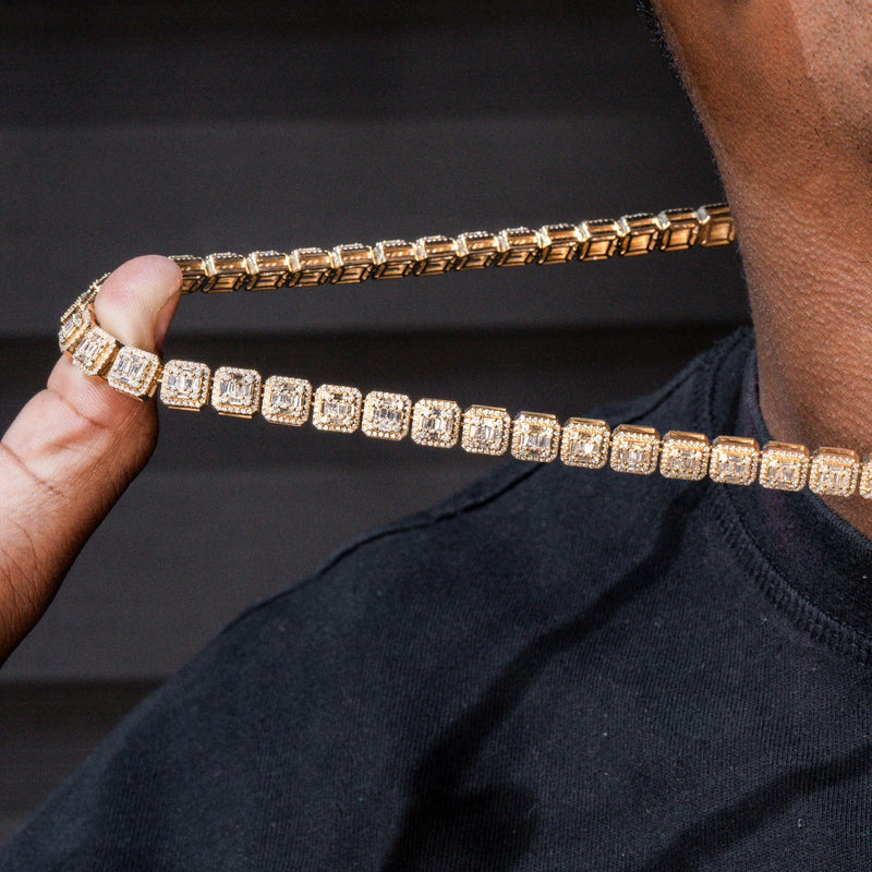 High End Jewelry - Diamond Baguette Tennis Iced Out Chain
